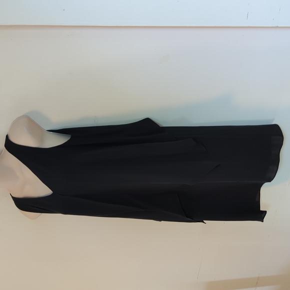 Theory Black Lyall Janelyn Flyaway Panel Silk Georgette Dress - Picture 6 of 16